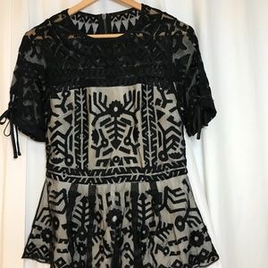 Sexy Embroidered Peplum